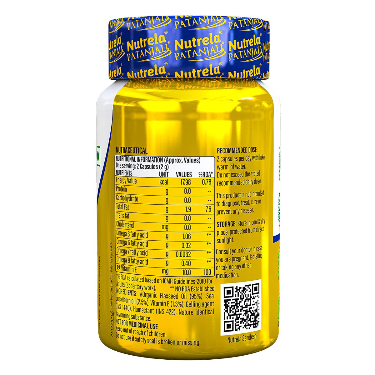 Patanjali Nutrela Organic Omega 3,6,7&9, 60 Capsules, Pack of 1 Patanjali Nutrela Organic Omega 3,6,7&9, 60 Capsules, Pack of 1