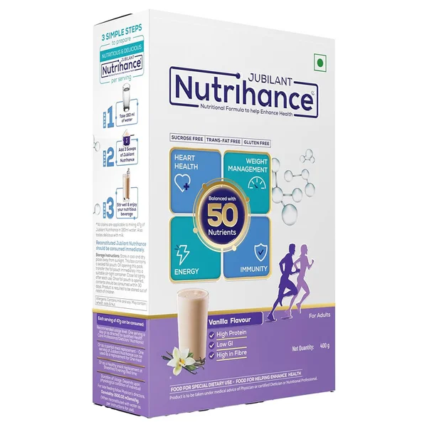 Nutrihance Vanilla Flavour Powder For Adults, 400 gm Refill
