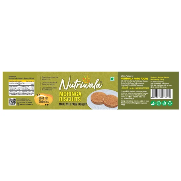 Nutriwala Moringa Biscuits With Jaggery, 250 gm