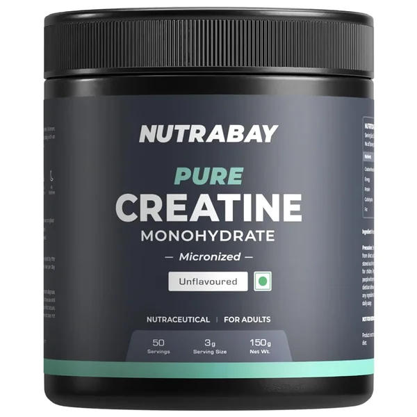 Nutrabay Pure Creatine Unflavoured Monohydrate Powder, 150 gm