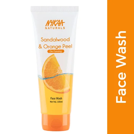 Nykaa Naturals Sandalwood & Orange Peel Face Wash 100 ml | Sandalwood & Orange | De-Tanning Face Wash For Tan Removal | Deep Cleansing | For Men & Women | For All Skin Type