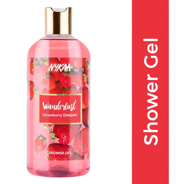 Nykaa Wanderlust Strawberry Daiquiri Shower Gel 300 ml | Everyday Gentle Cleanser, Pack of 1