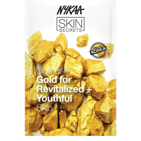 Nykaa Skin Secrets Gold Sheet Mask for Revitalized + Youthful Skin 20 ml | Gives Glowing & Youthful Skin