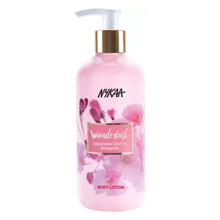 Nykaa Wanderlust Japanese Cherry Blossom Body Lotion 300 ml | Moisture Lock Upto 8Hrs | Non Greasy Formula