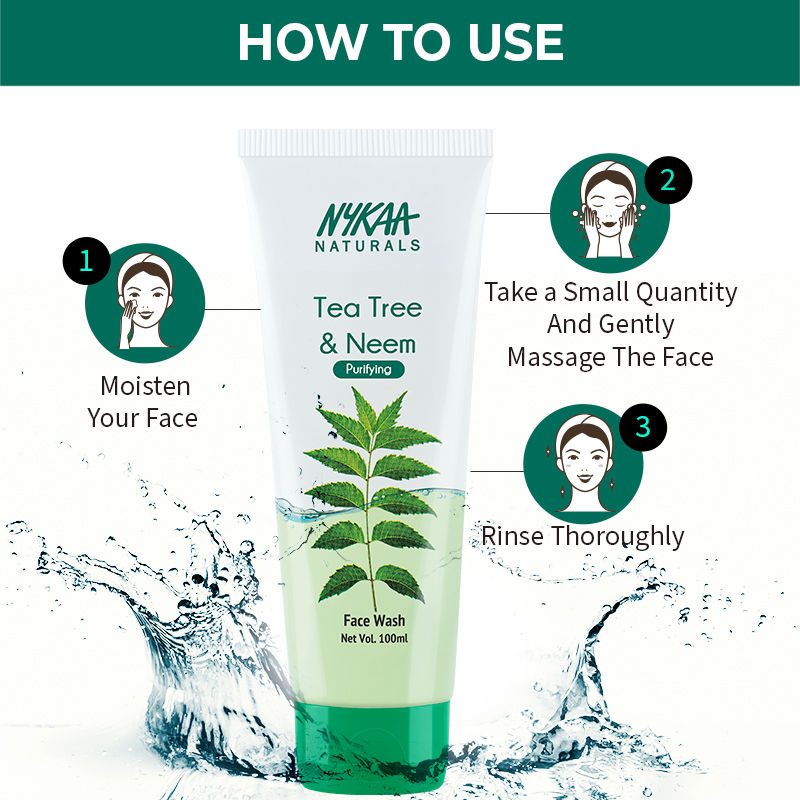 Nykaa Tea Tree & Neem Face Wash 100 ml | Tea Tree & Neem | Purifying | Deep Cleansing | For Acne Free & Healthy Skin | For Men & Women | For All Skin Type, Pack of 1 Nykaa Tea Tree & Neem Face Wash 100 ml | Tea Tree & Neem | Purifying | Deep Cleansing | For Acne Free & Healthy Skin | For Men & Women | For All Skin Type, Pack of 1