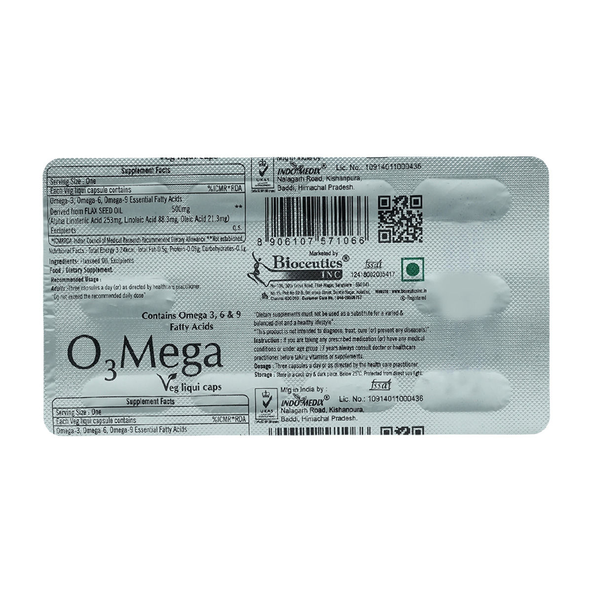 Buy O3 Mega Veg Liqui Capsule 10's Online