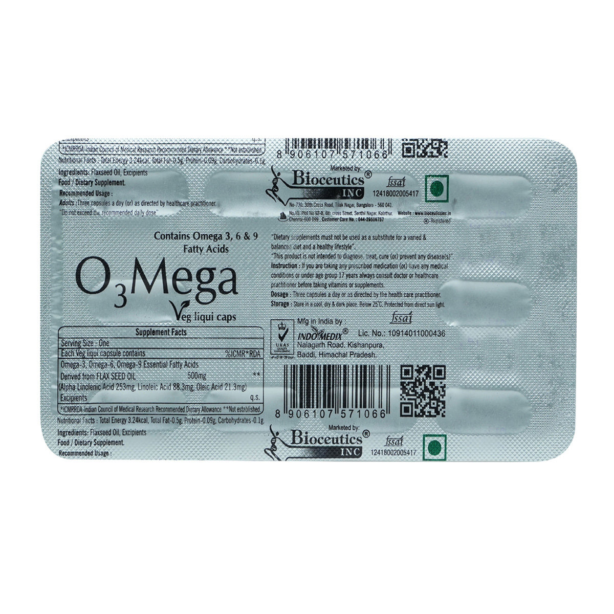 O3 Mega Veg Liqui Capsule 10's, Pack of 10 O3 Mega Veg Liqui Capsule 10's, Pack of 10