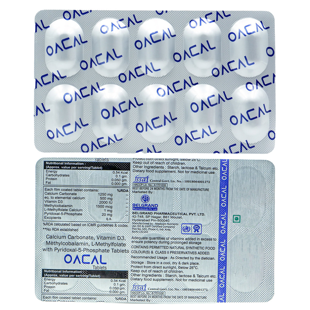 Buy Oacal Tablet 10's Online