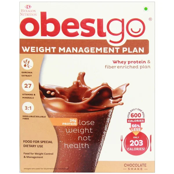 Obesigo WMP Chocolate Flavour Sachets 7 x 58 gm, Pack of 1