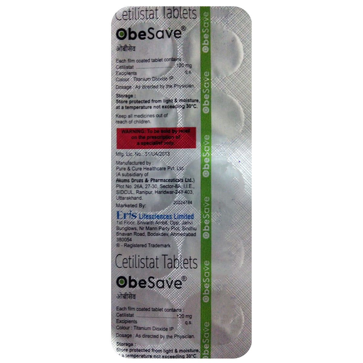 Obesave Tablet 10's, Pack of 10 TabletS Obesave Tablet 10's, Pack of 10 TabletS