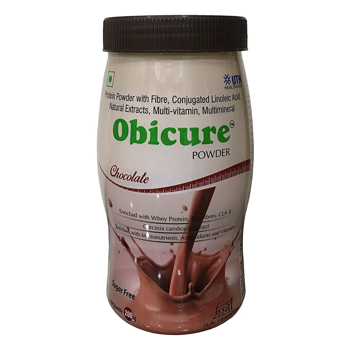 Buy Obicure Sugar Free Chocolate Flavour Powder, 200 gm Jar Online