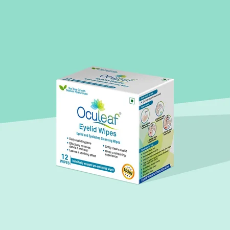 Waypham Oculeaf Eyelid Wipes, 12 Count