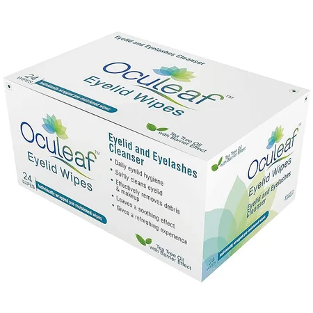 Waypham Oculeaf Eyelid Wipes, 24 Count