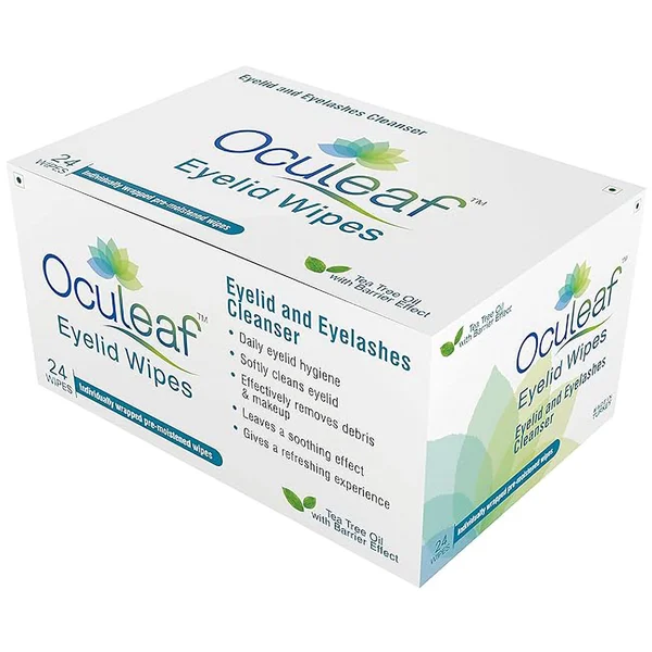 Waypham Oculeaf Eyelid Wipes, 24 Count, Pack of 1