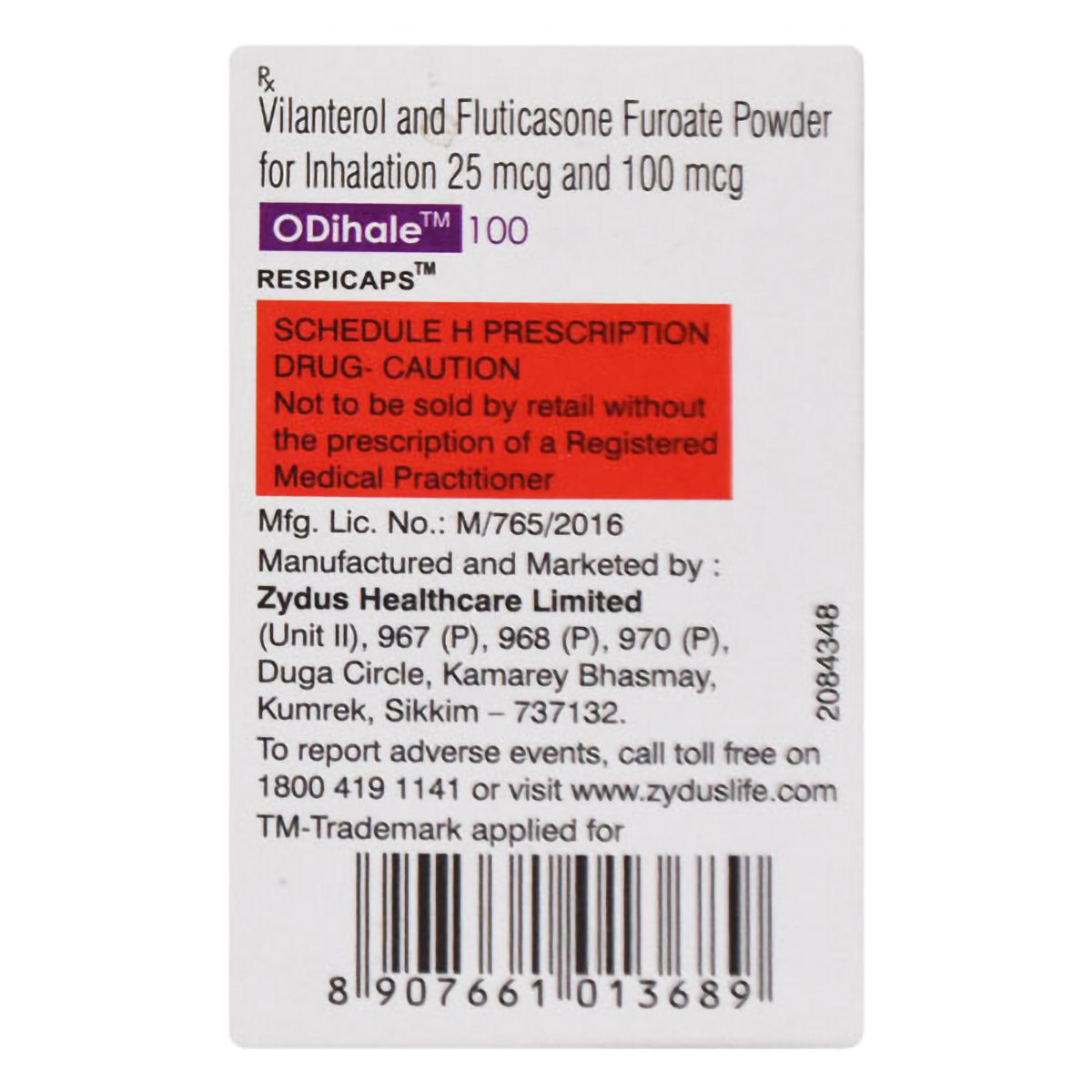 Odihale 100 Respicaps 30's, Pack of 1 Respicap Odihale 100 Respicaps 30's, Pack of 1 Respicap