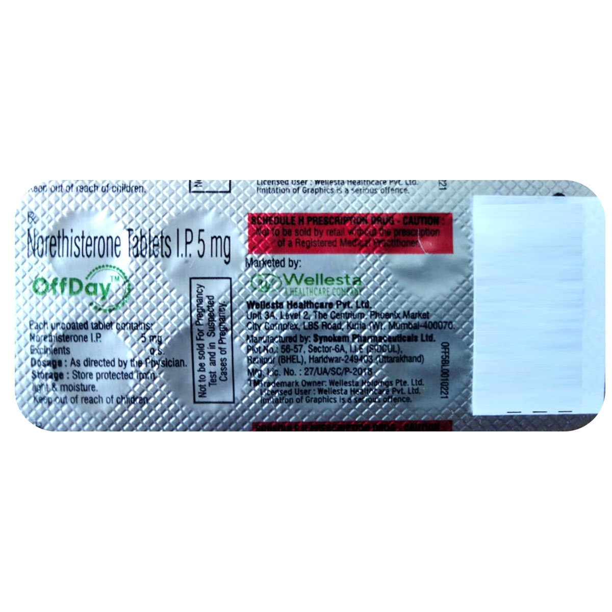 Offday Tablet 10's, Pack of 10 TabletS Offday Tablet 10's, Pack of 10 TabletS