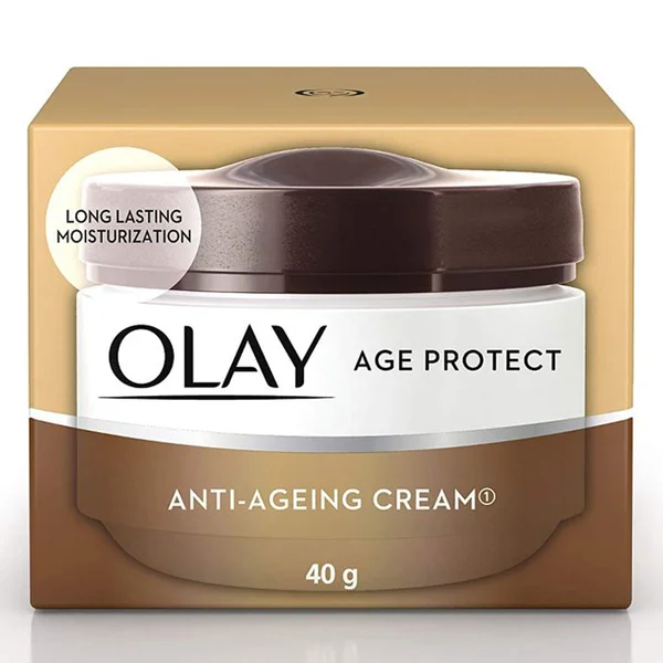 Olay Age Protect Anti Ageing Cream 40 gm | Provides Long Lasting Moisturization | Reduces Wrinkles | Lightens Dark Spots | Enahnce Skin Tone | For Normal/Dry/Combination/ Oily Skin, Pack of 1