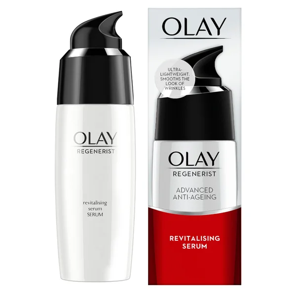 Olay Regenerist Advanced Anti-Ageing Revitalising Serum 50 ml | Niacinamide, Pentapeptides &amp; Olive | Reduces Finelines &amp; Wrinkles | Ultra Light Formula, Pack of 1