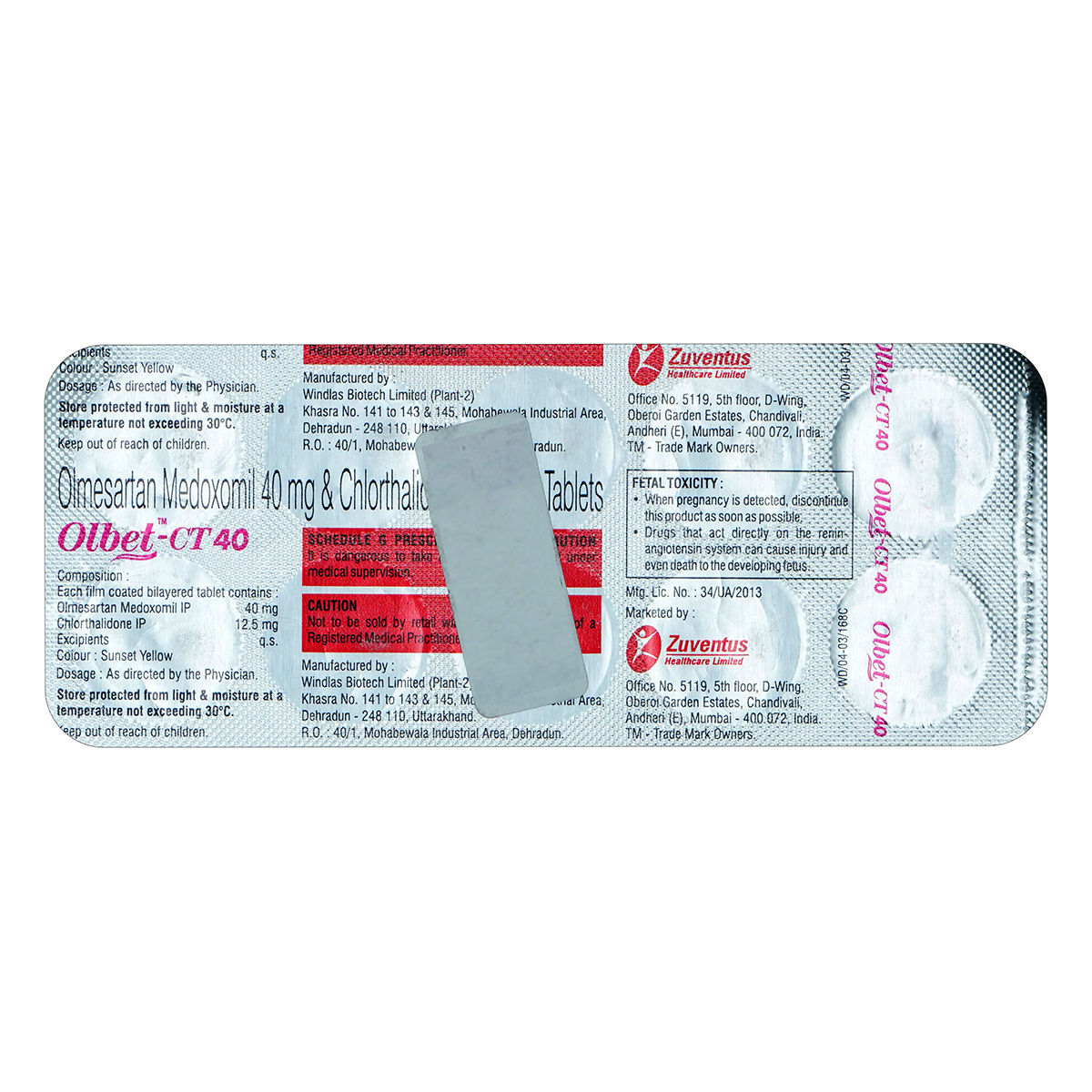 Buy OLBET CT 40MG TABLET Online