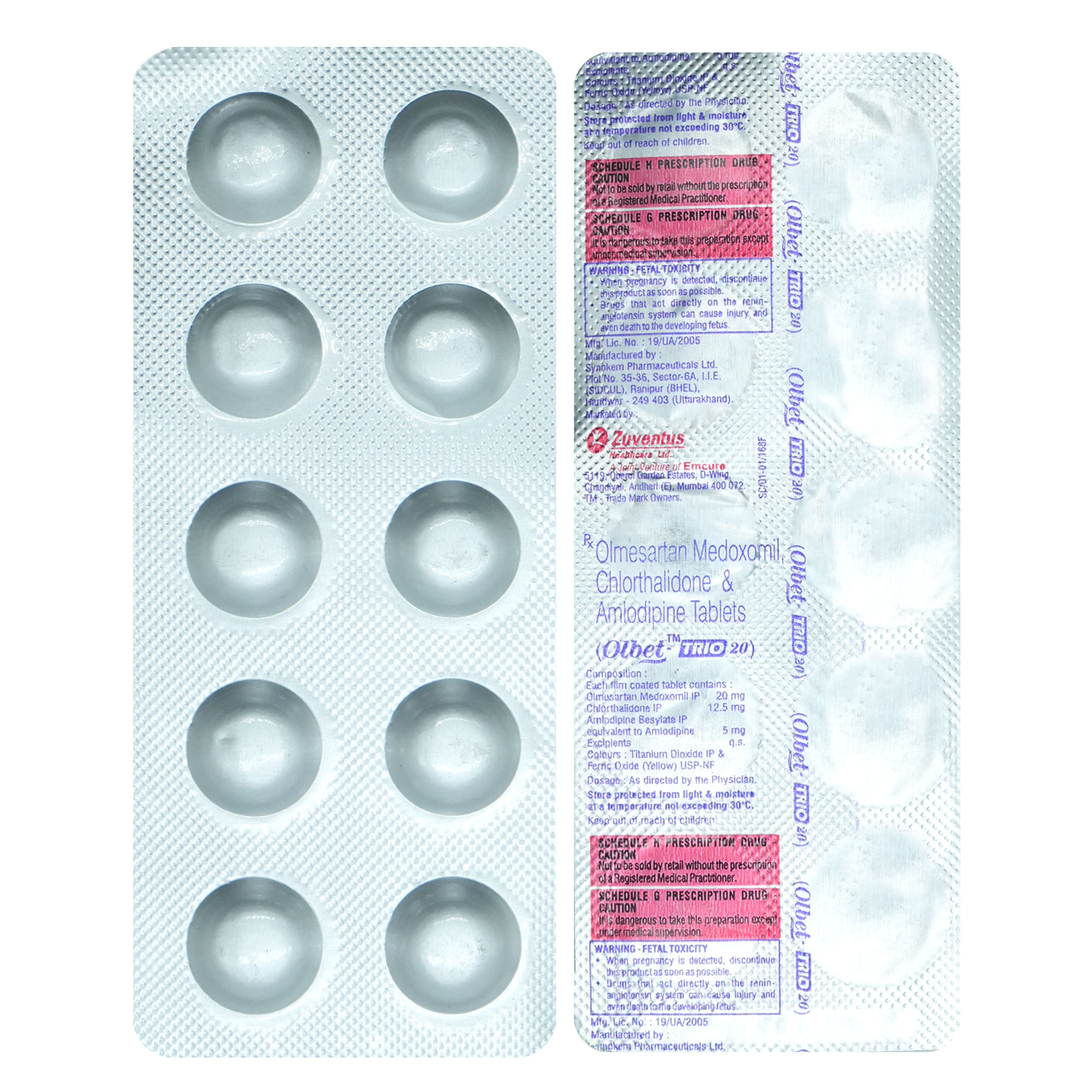 Buy Olbet-Trio 20 Tablet 10's Online