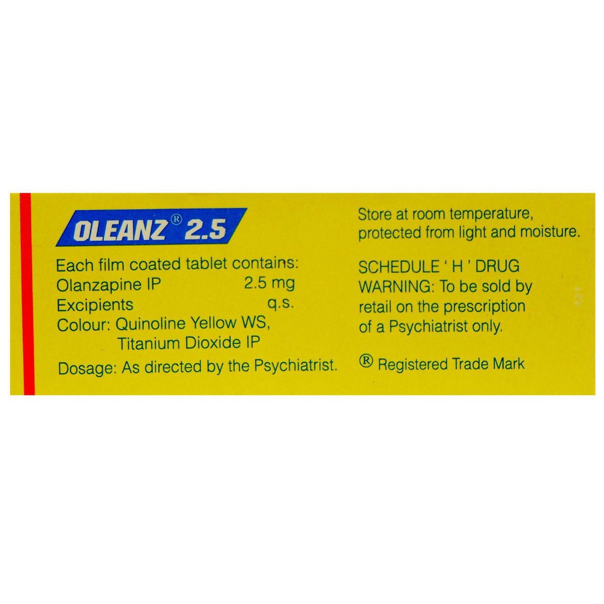 Oleanz 2.5 Tablet 10's, Pack of 10 TABLETS Oleanz 2.5 Tablet 10's, Pack of 10 TABLETS