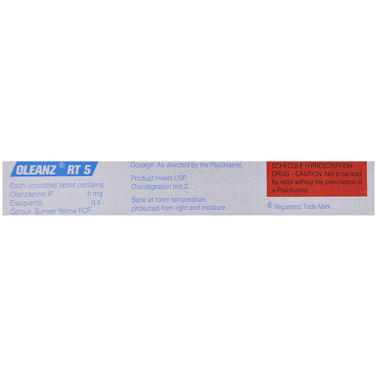 Oleanz RT 5 Tablet 10's, Pack of 10 TABLETS Oleanz RT 5 Tablet 10's, Pack of 10 TABLETS