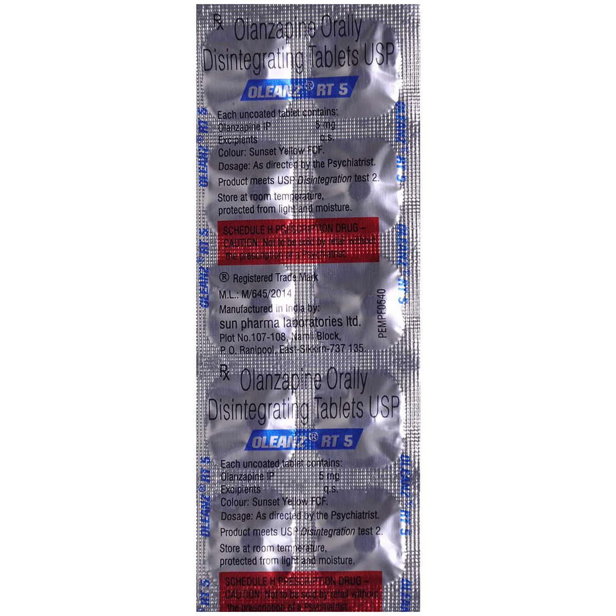 Oleanz Rt 5 Tablet 10's Price, Uses, Side Effects, Composition - Apollo 