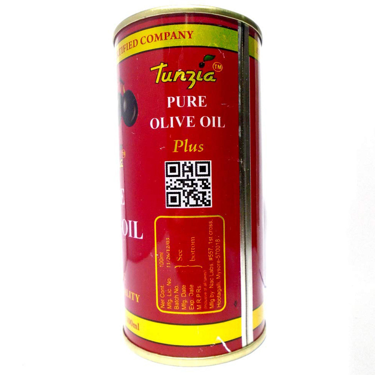 Tunzia Pure Olive Oil, 100 ml, Pack of 1 Tunzia Pure Olive Oil, 100 ml, Pack of 1