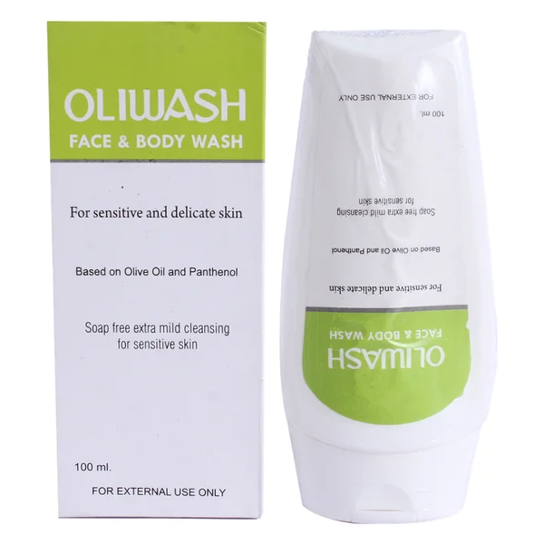 Oliwash Face and Body Wash 100 ml | Olive Oil &amp; Panthenol | Mild Cleansing | For Sensitive &amp; Delicate Skin, Pack of 1