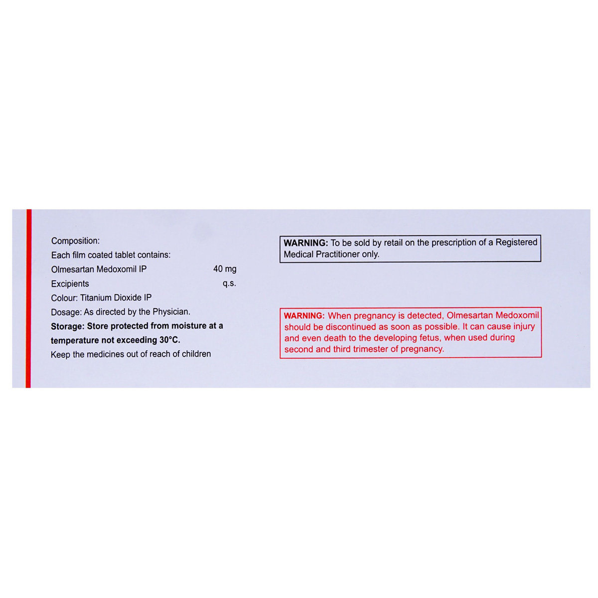 Olmin 40 Tablet 10's, Pack of 10 TABLETS Olmin 40 Tablet 10's, Pack of 10 TABLETS