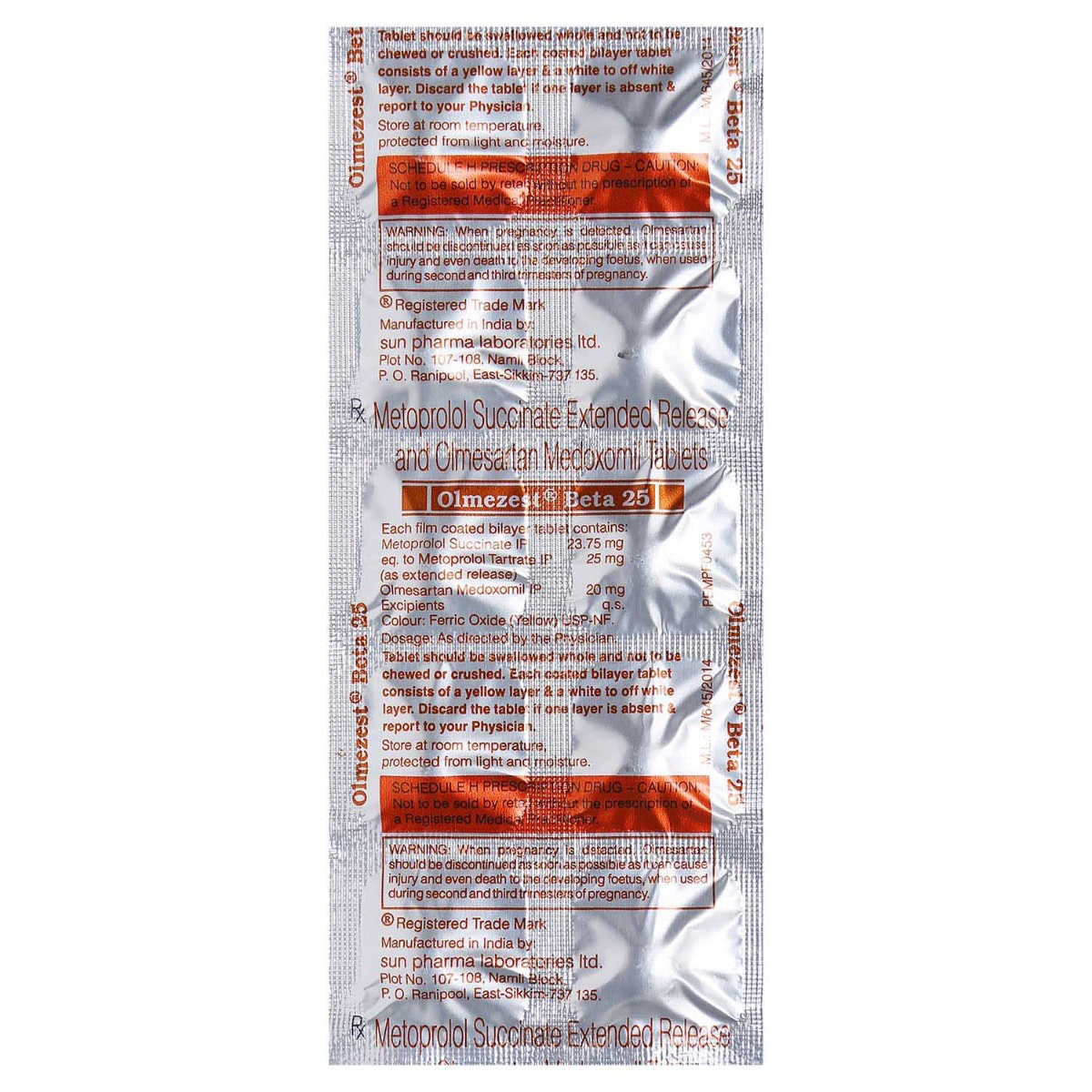 Olmezest Beta 25 Tablet 10's, Pack of 10 TABLETS Olmezest Beta 25 Tablet 10's, Pack of 10 TABLETS