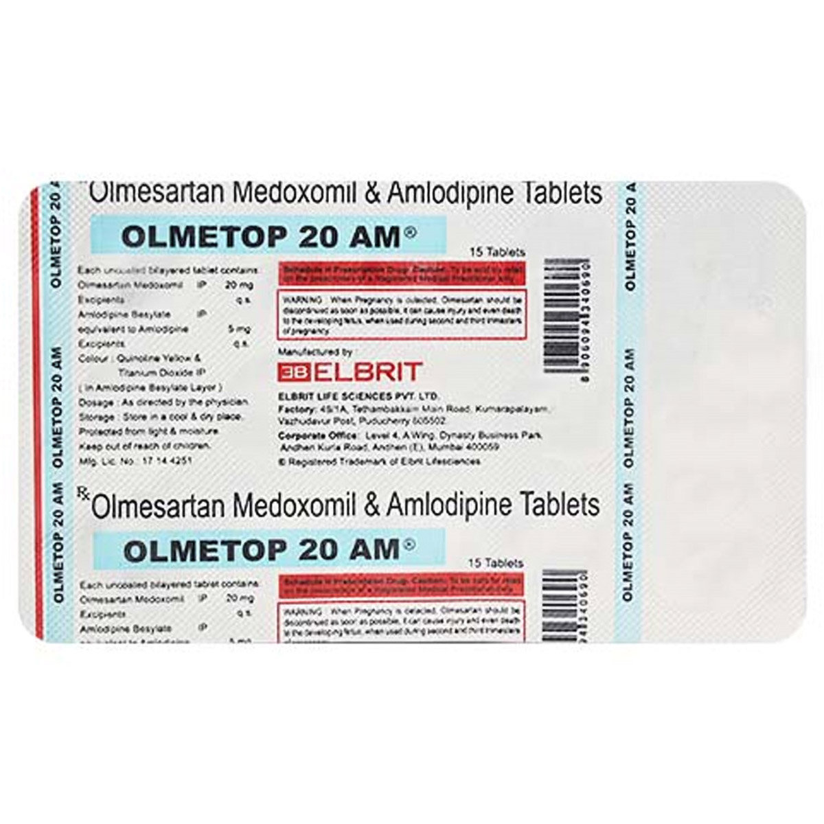 Olmetop 20 AM Tablet 15's, Pack of 15 TabletS Olmetop 20 AM Tablet 15's, Pack of 15 TabletS