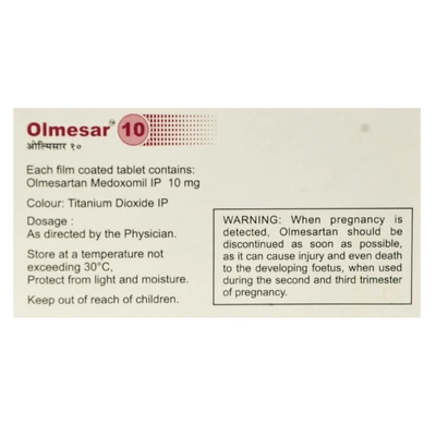 Olmesar 10 Tablet 15's, Pack of 15 TABLETS