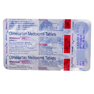 Olmesar 10 Tablet 15's, Pack of 15 TABLETS