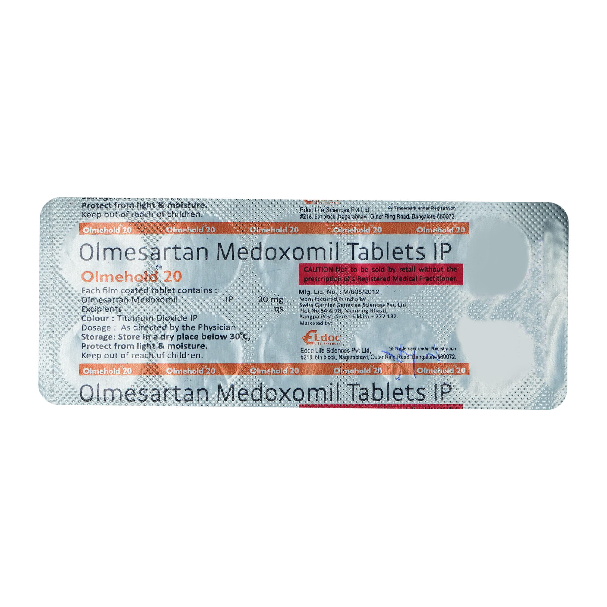 Olmehold 20 mg Tablet 10's, Pack of 10 TabletS Olmehold 20 mg Tablet 10's, Pack of 10 TabletS