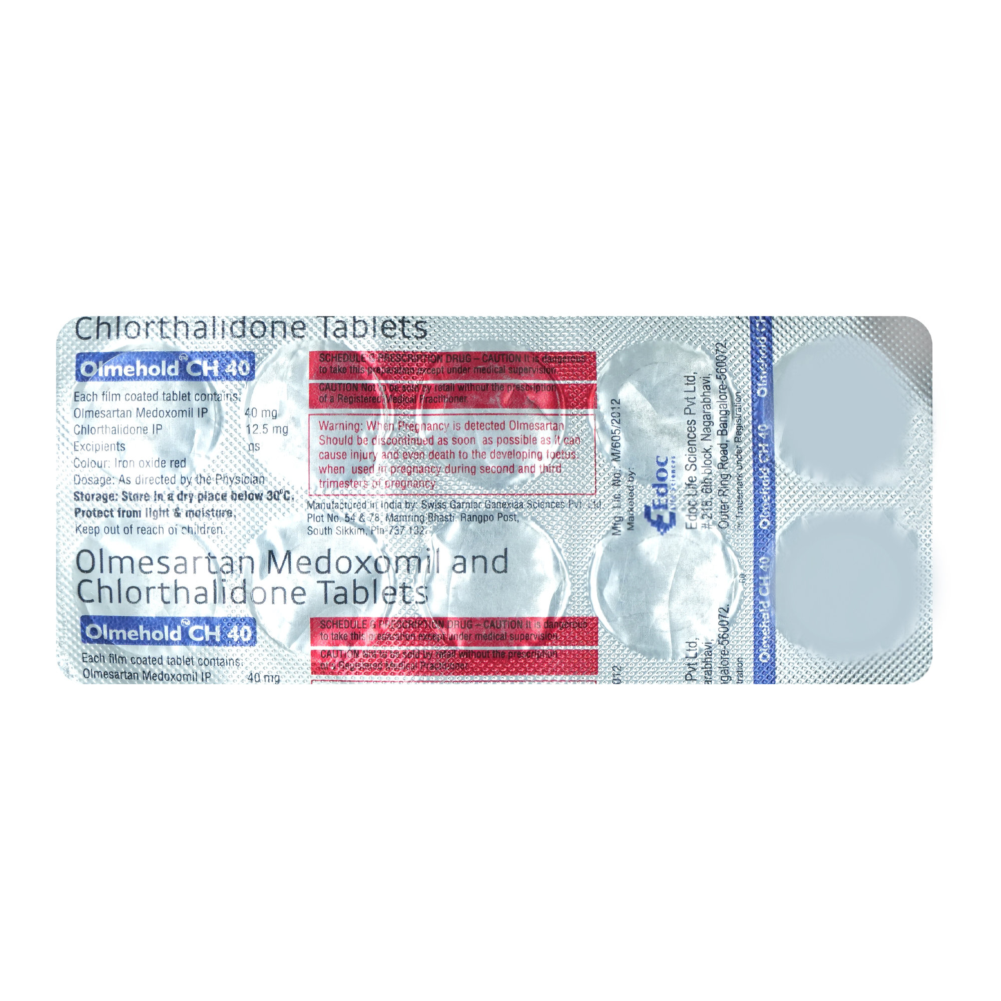Olmehold CH 40 mg/12.5 mg Tablet 10's, Pack of 10 TabletS Olmehold CH 40 mg/12.5 mg Tablet 10's, Pack of 10 TabletS
