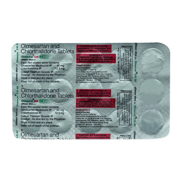 Olmesar CH 40 mg/12.5 mg Tablet 15's