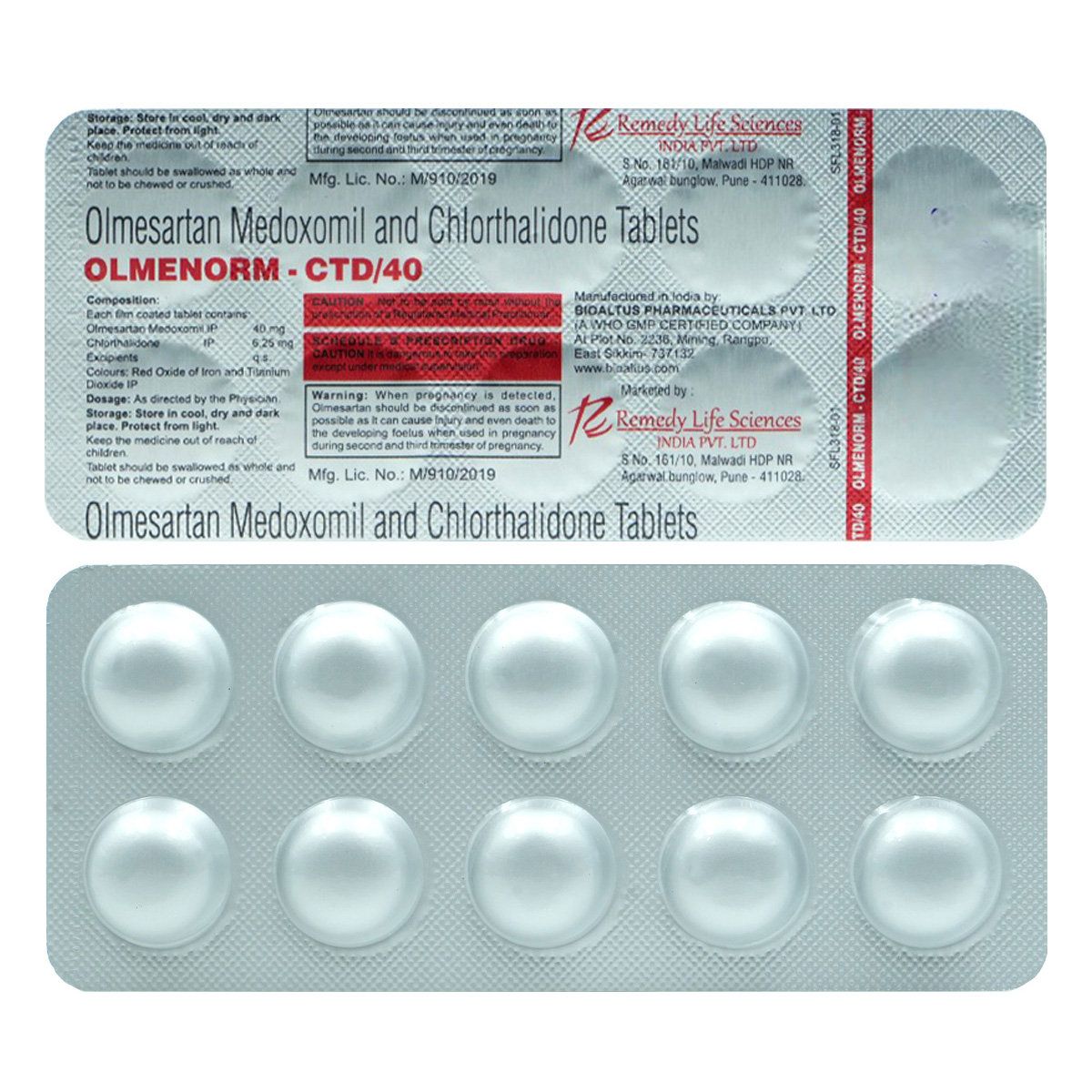 Olmenorm-CTD/40 Tablet 10's, Pack of 10 TABLETS Olmenorm-CTD/40 Tablet 10's, Pack of 10 TABLETS