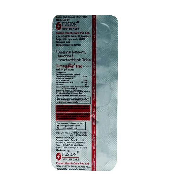 Olmedawn Trio 20/5/12.5 Tablet 10's