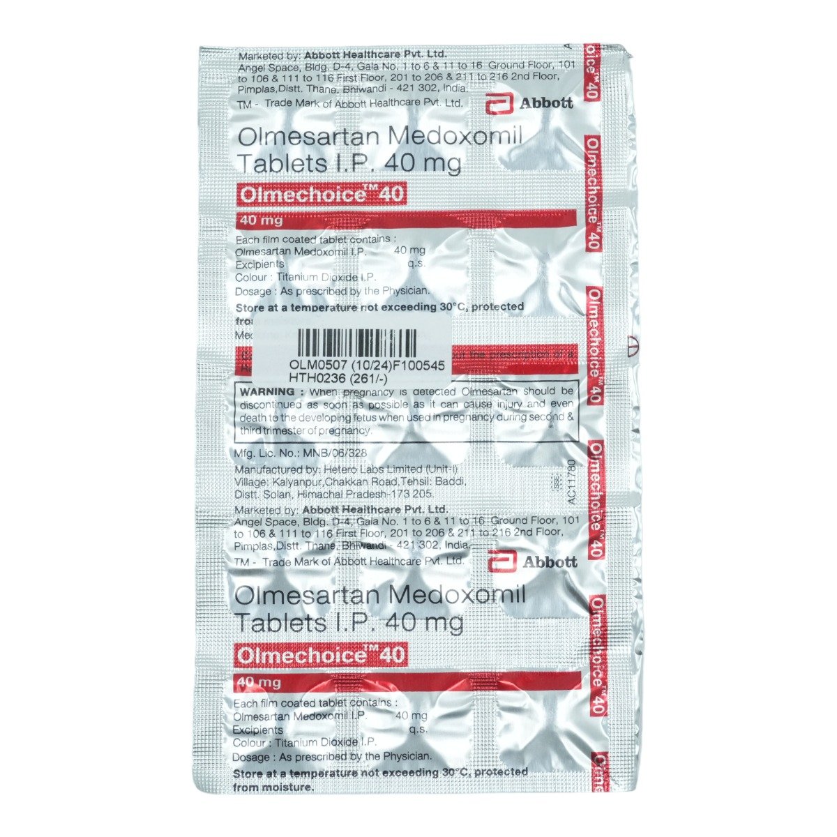 Olmechoice 40 Tablet 15's, Pack of 15 TabletS Olmechoice 40 Tablet 15's, Pack of 15 TabletS