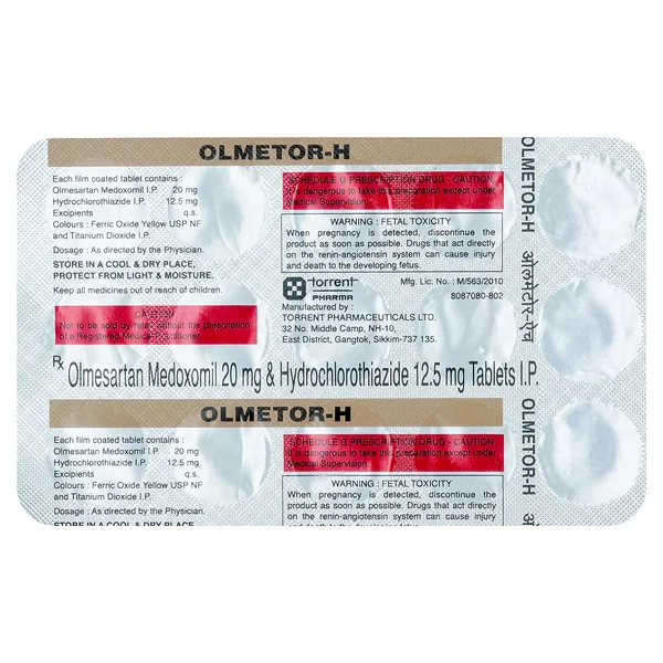 Olmetor-H Tablet 15's, Pack of 15 TabletS