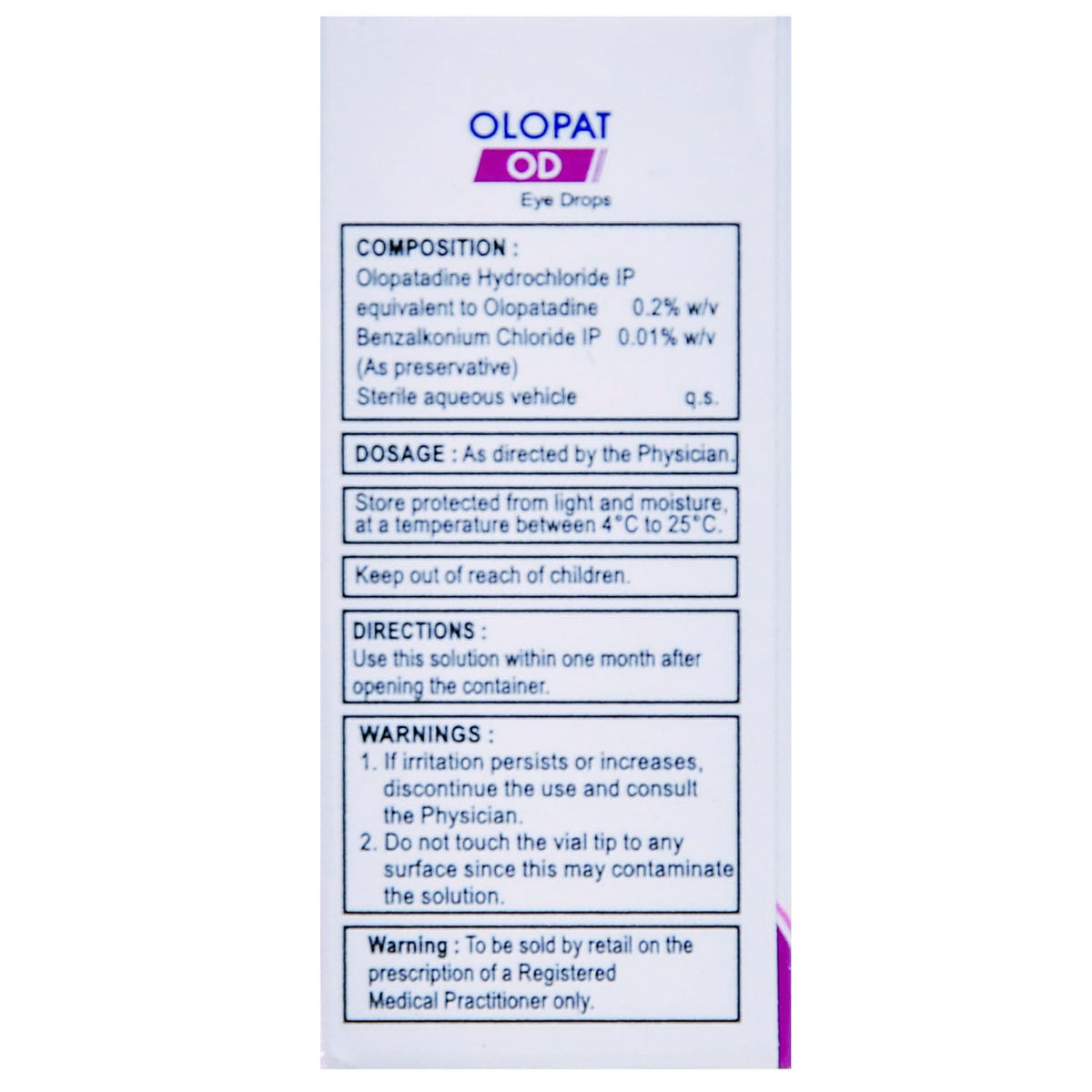 Olopat OD Eye Drops 3 ml Price, Uses, Side Effects, Composition