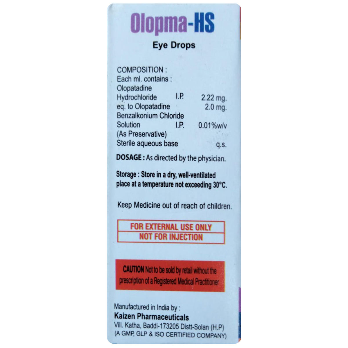 Olopma-HS Eye Drops 5 ml, Pack of 1 Eye Drops Olopma-HS Eye Drops 5 ml, Pack of 1 Eye Drops