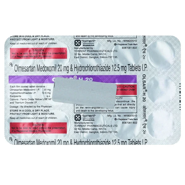 Olsar-H 20 Tablet 15's, Pack of 15 TabletS