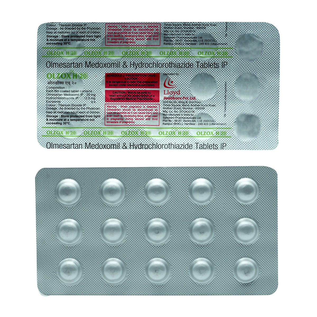 Olzox H 20 mg Tablet 15's, Pack of 15 TABLETS Olzox H 20 mg Tablet 15's, Pack of 15 TABLETS