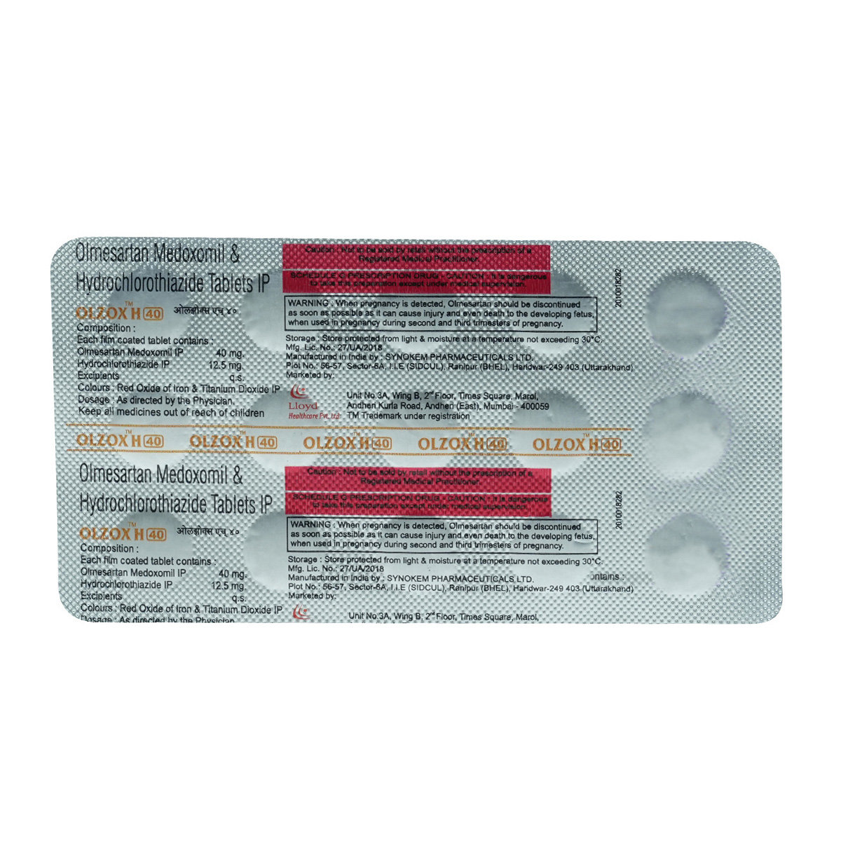 Olzox H 40 mg Tablet 15's, Pack of 15 TABLETS Olzox H 40 mg Tablet 15's, Pack of 15 TABLETS