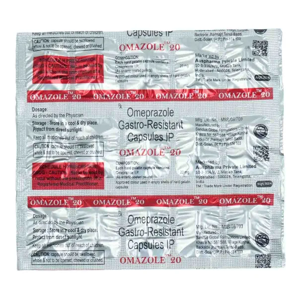 Omazole 20 Capsule 15's