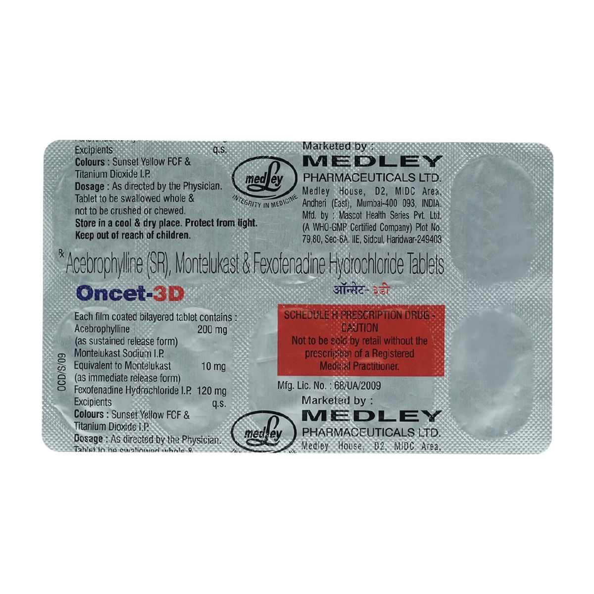 Buy Oncet-3D Tablet 10's Online