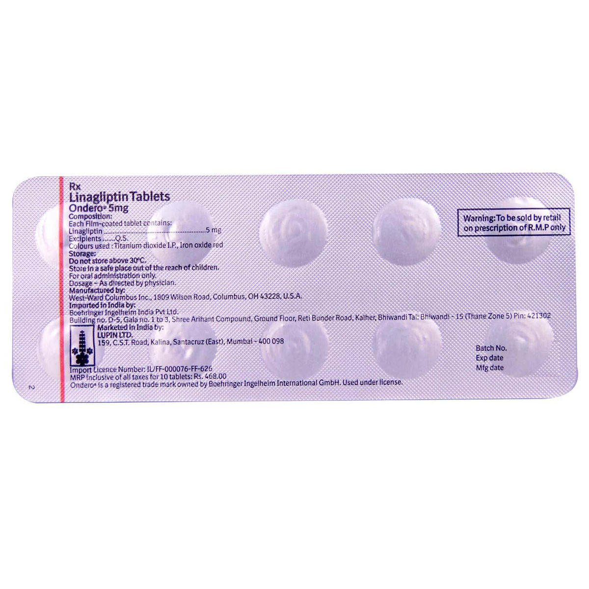 Ondero 5 Mg Tablet 10s Price Uses Side Effects Composition Apollo