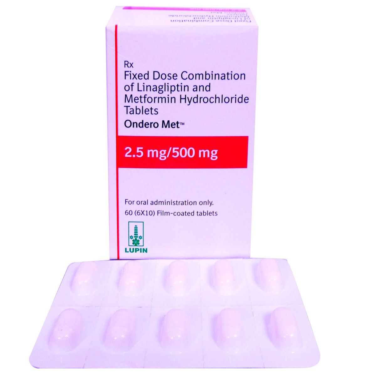 Buy Ondero Met 2.5 mg/500 mg Tablet 10's Online